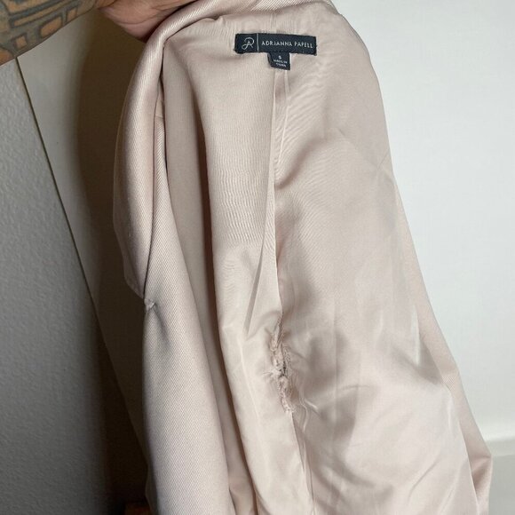 Adrianna Papell Champagne Blush Drape Front Blazer Small Office Classic Sleek - Picture 10 of 12